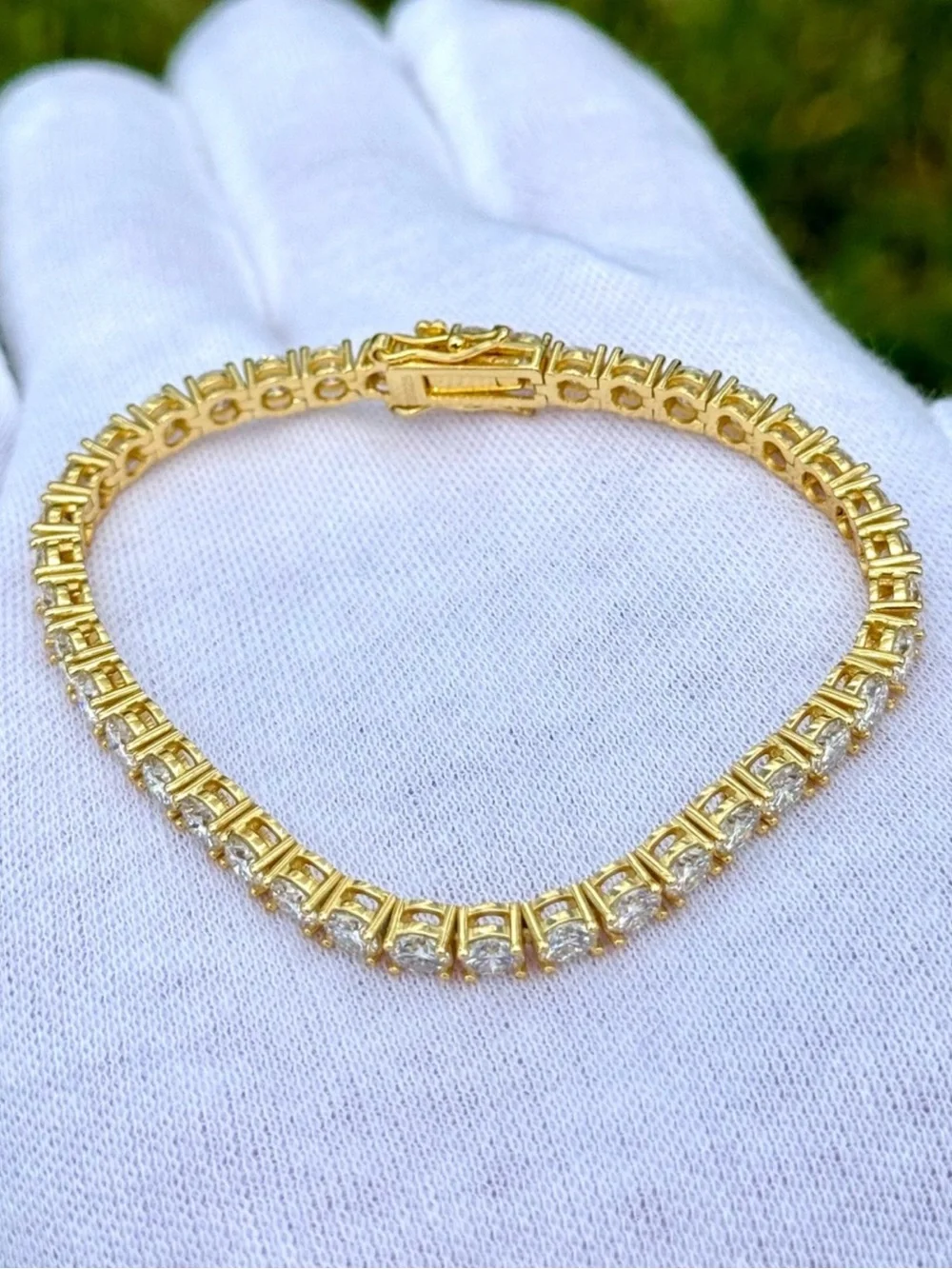 18K Gold Plated, 11.7CTW Moissanite Tennis Bracelet